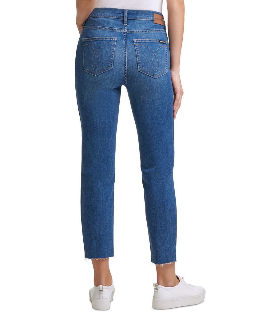 Calvin Klein Jeans Women High Rise Raw Hem Ankle Jeans