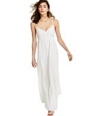 Bar III Women Metallic Textured Maxi Dress Bright White