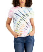 Belle Du Jour Women Tie Dye Pocket T Shirt Lavender Sky
