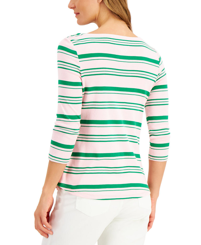 Charter Club Women Cotton Variegated Striped Top