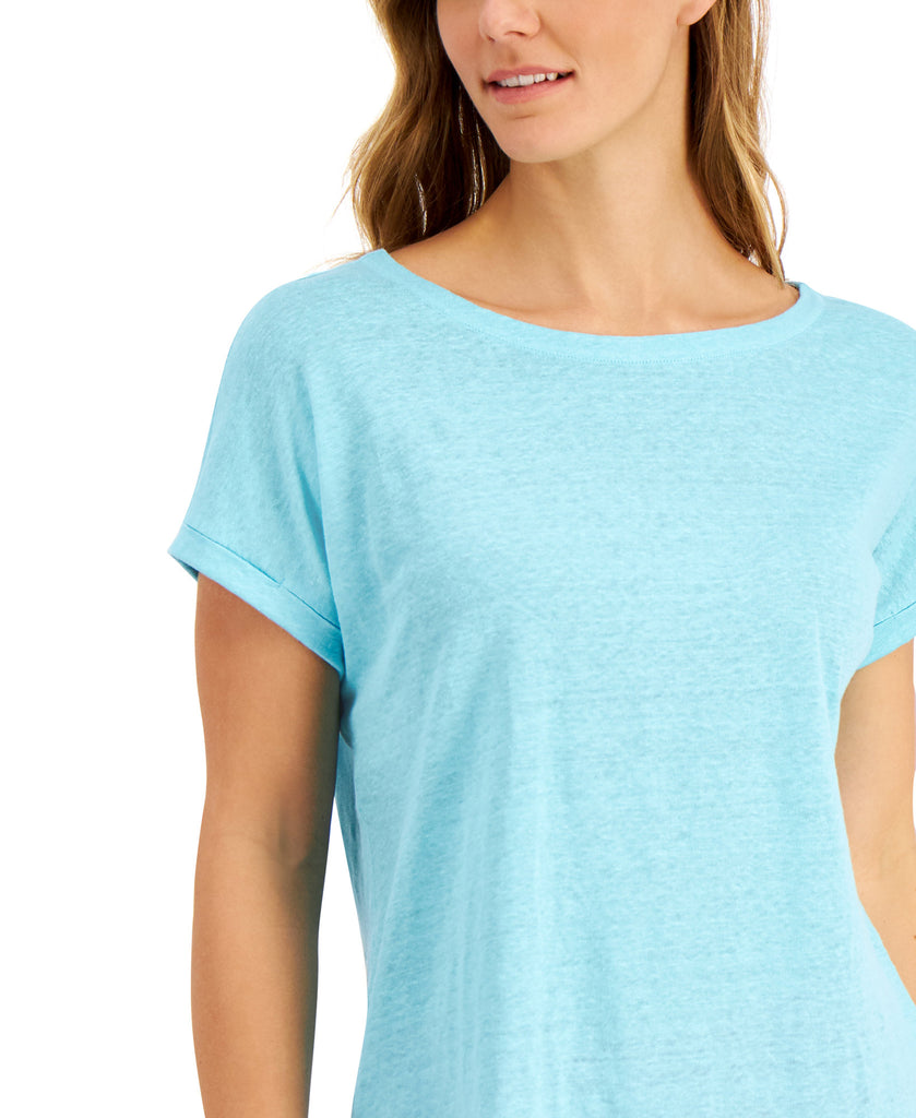 Charter Club Women Linen Boat Neck Top