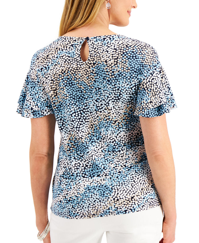 JM Collection Women Short Sleeve Printed Top