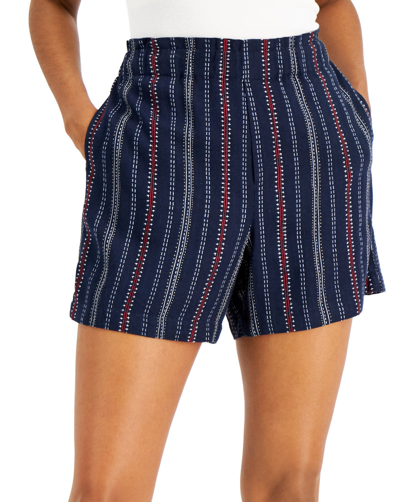 Style & Co Women Striped Pull On Shorts