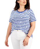 Style & Co Women Plus Striped Shrunken Top
