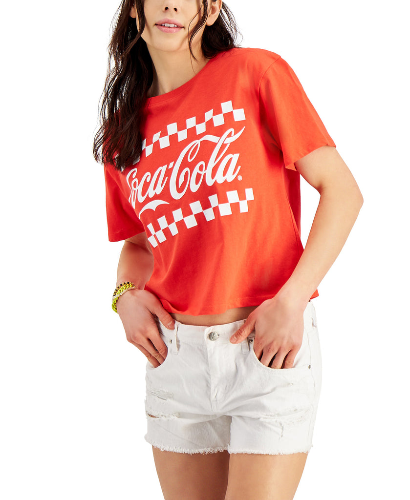Love Tribe Women Coca Cola Graphic Print T Shirt Poppy Red