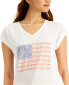 Style & Co Women Petite Graphic Cuffed T Shirt
