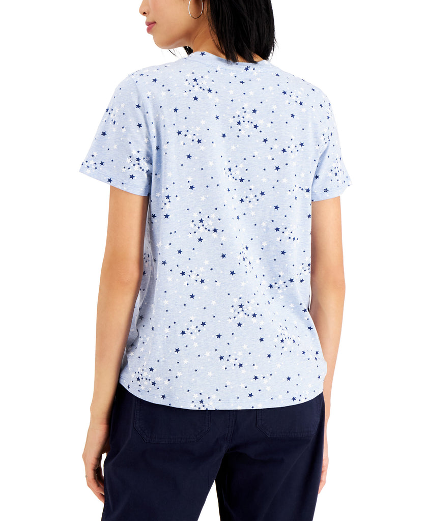 Style & Co Women Scattered Stars Cotton T Shirt