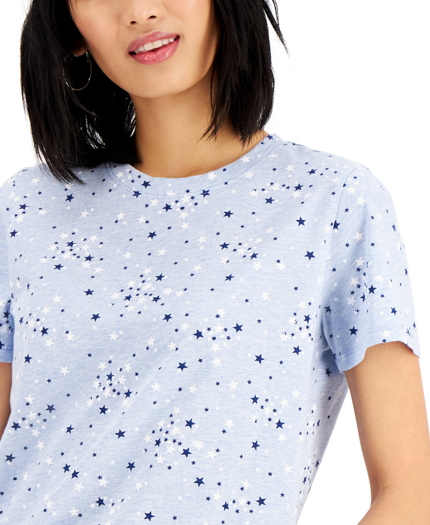 Style & Co Women Scattered Stars Cotton T Shirt