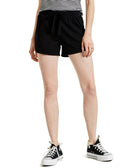 Style & Co Women Cotton Dolphin Hem Drawstring Shorts Deep Black
