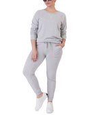 Black Tape Women Plus Neon Stitch Jogger Pants Stone Grey Heather