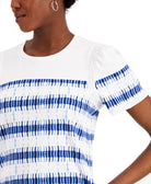 Charter Club Women Petite Cotton Eyelet Trim Puff Sleeve Top