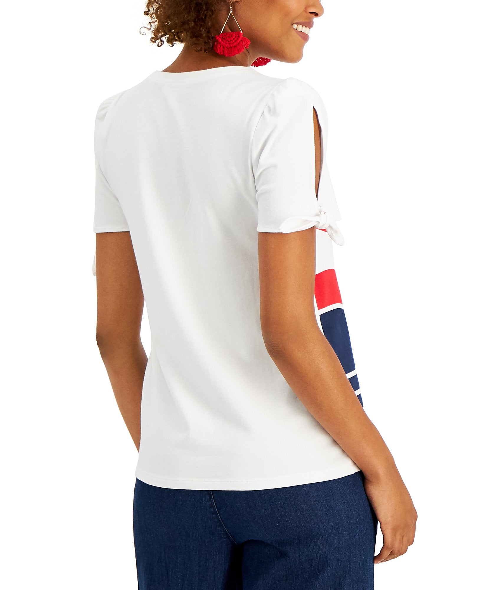 Charter Club Women Petite Abstract Print T Shirt
