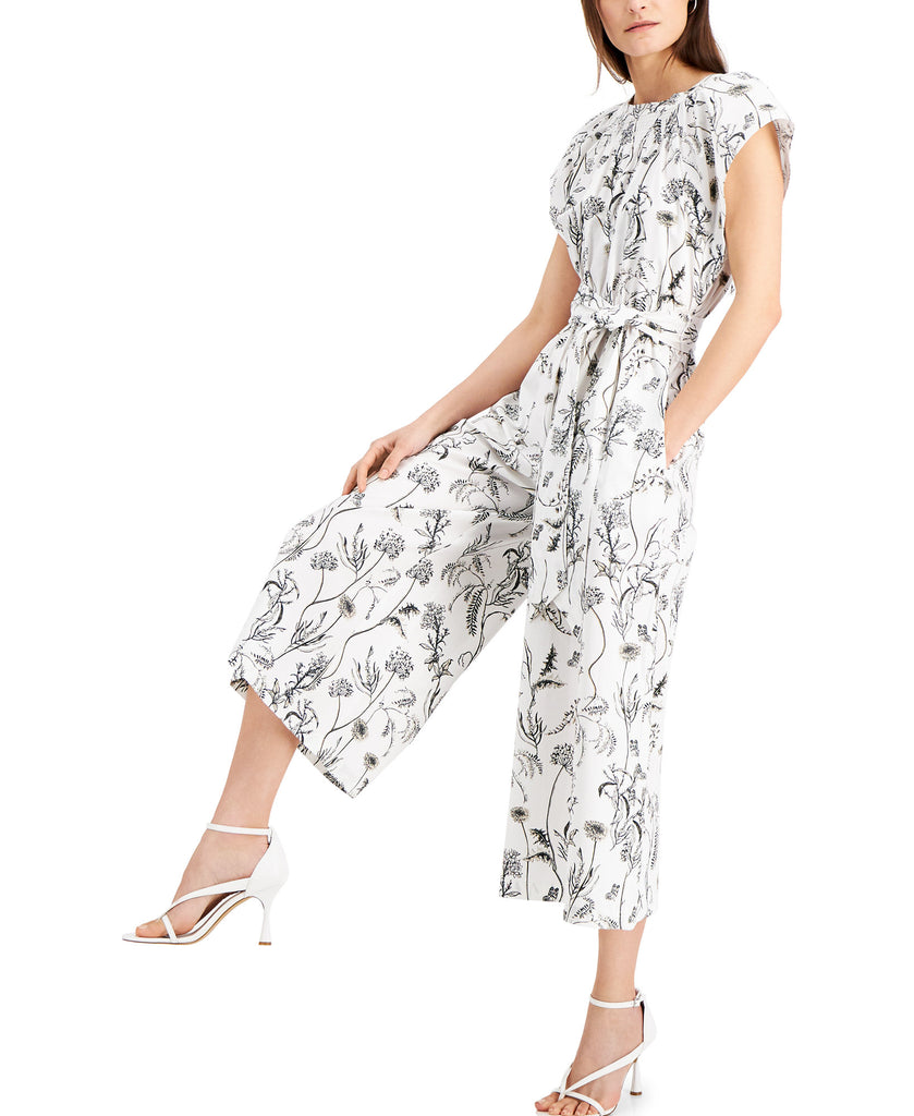 INC International Concepts Women Cotton Floral Print Jumpsuit