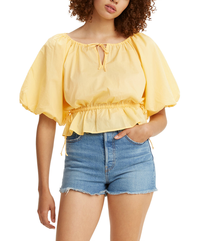 Levis Women Calliope Cotton Peasant Top Golden Haze