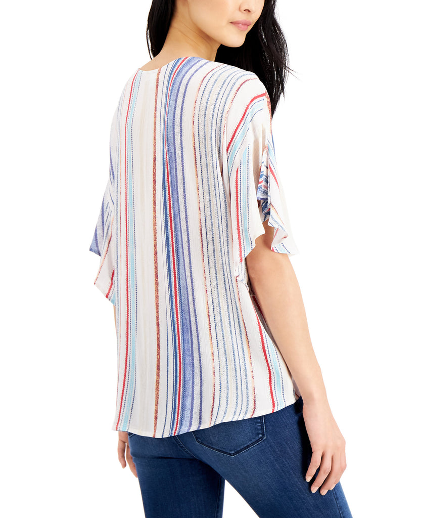 JPR Studio Women Striped Tie Front Top