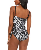 Bar III Women Heat Wave Lace Up One Piece Swimsuit