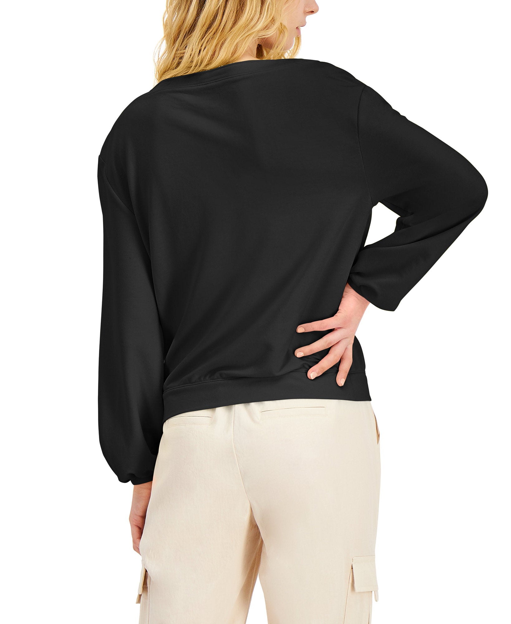INC International Concepts Women EARTH Drop Shoulder Sweatshirt