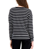 Style & Co Women Striped Classic Crew Sweatshirt