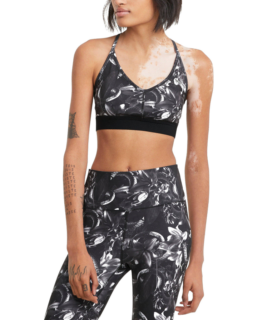 Puma Women Printed Active Low Impact Bra Puma Black Floral Print