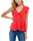 Kingston Grey Women Tie Front Babydoll Top