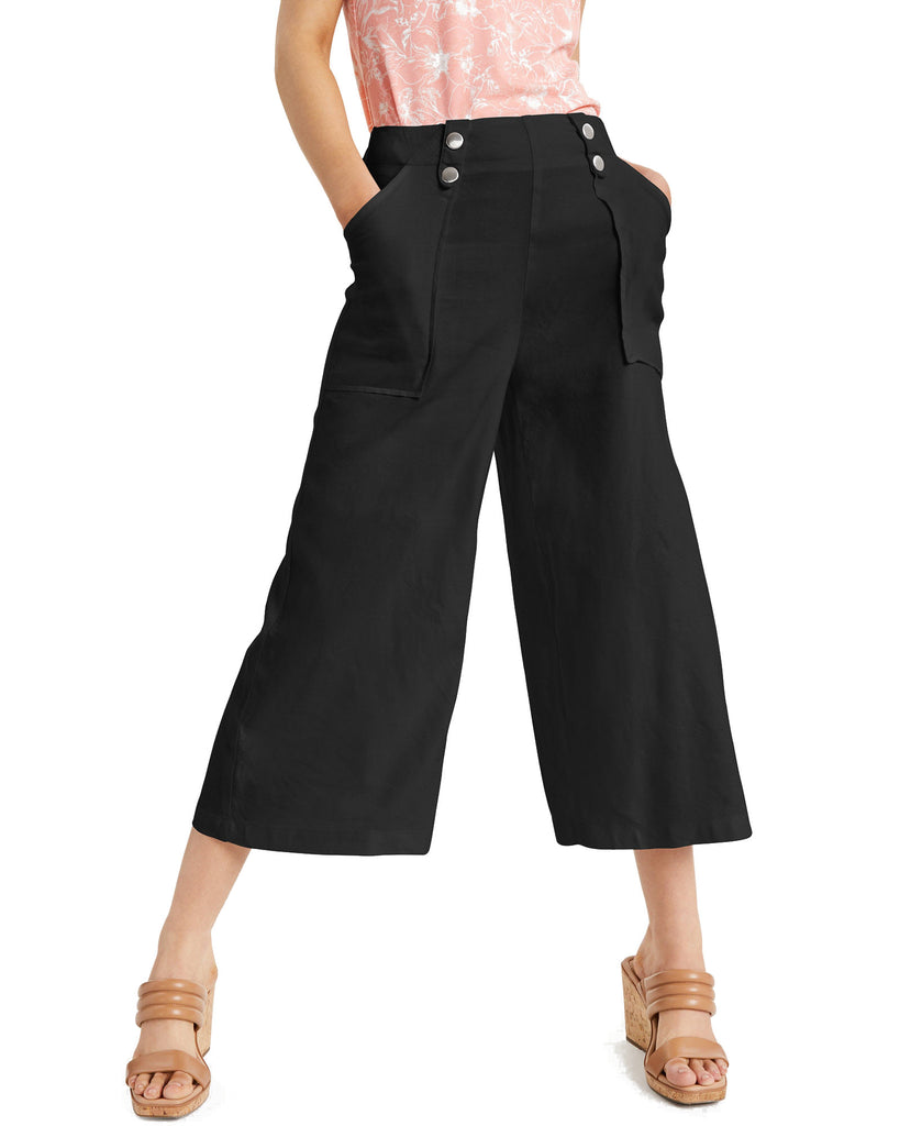 INC International Concepts Women Culotte Pants Deep Black