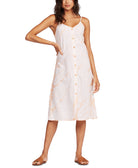 Roxy Juniors Wild Ties Cotton Printed Midi Dress Apricot