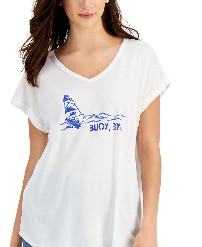 Style & Co Women Petite Buoy Bye T Shirt