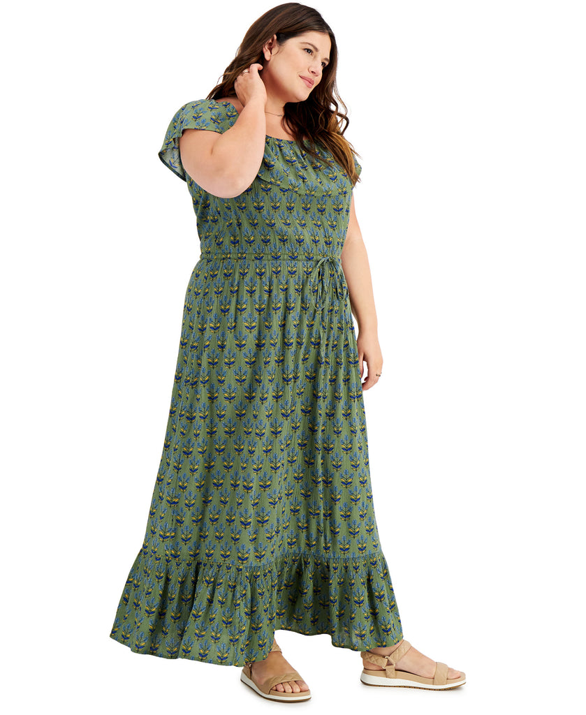 Style & Co Women Plus On Off Shoulder Maxi Dress