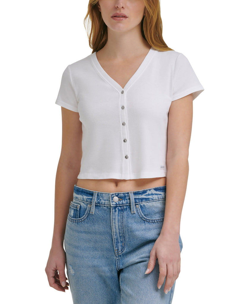 Calvin Klein Jeans Women Cotton Crop Top Birch