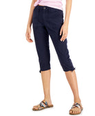 Style & Co Women Petite Utility Capri Pants Industrial Blue