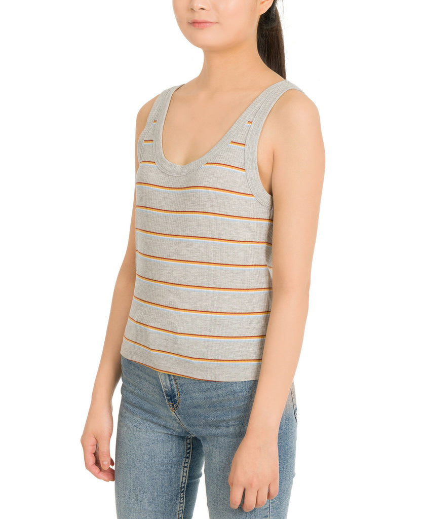 Hippie Rose Women Striped Rib Knit Tank Top