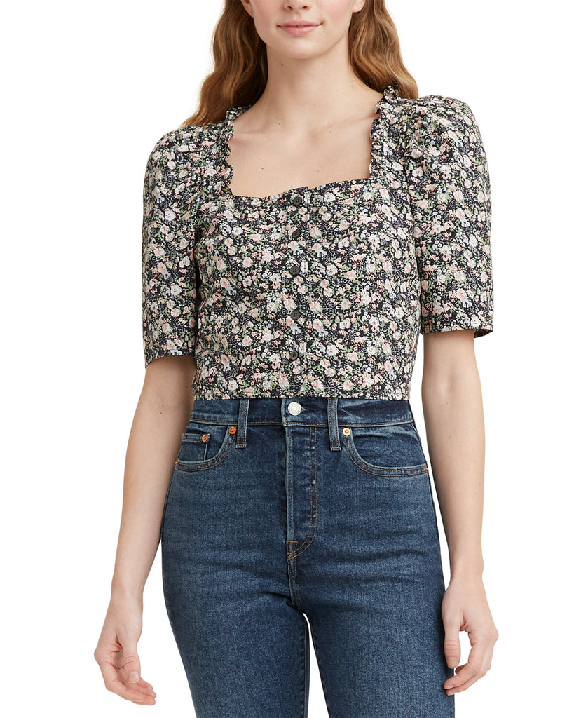 Levis Women Joella Cotton Blouse Floral Obsidian