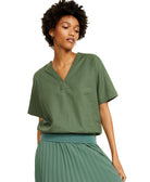 Alfani Women V Neck Gathered Top Blooming Cactus