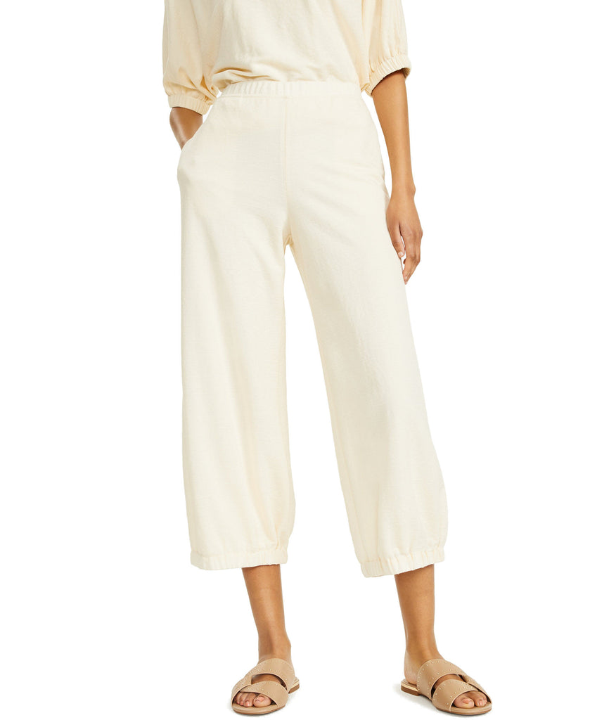 Alfani Women Textured Cropped Jogger Pants Antique White