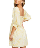 Billabong Women Groovy Girl Cotton Puff Sleeve Dress