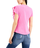 INC International Concepts Women Lace Ruffle T Shirt