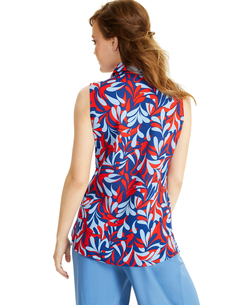 Bar III Women Printed Sleeveless Button Down Top