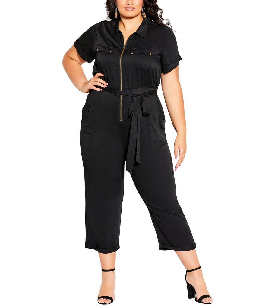 City Chic Women Plus Boiler Suit Jumpsuit Black