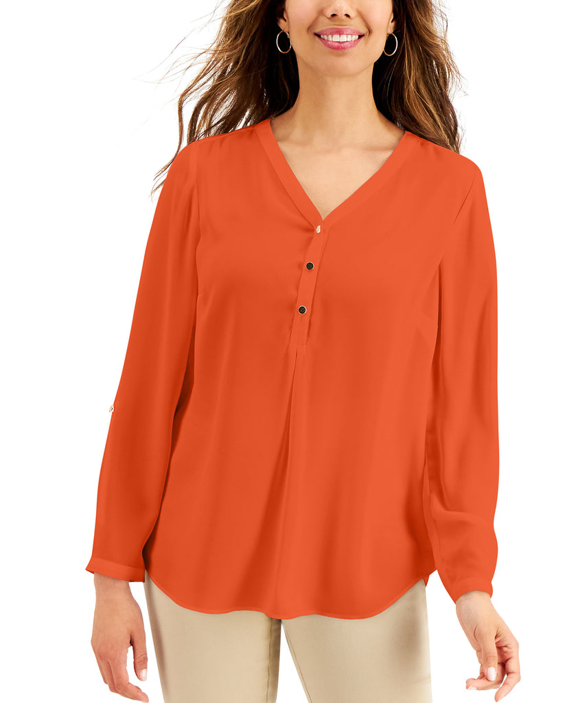 JM Collection Women Utility Top True Pumpkin