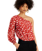 Bar III Women Printed One Shoulder Bodysuit