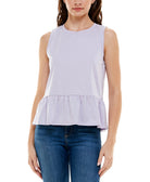 Crave Fame Women Sleeveless Peplum Top Lilac