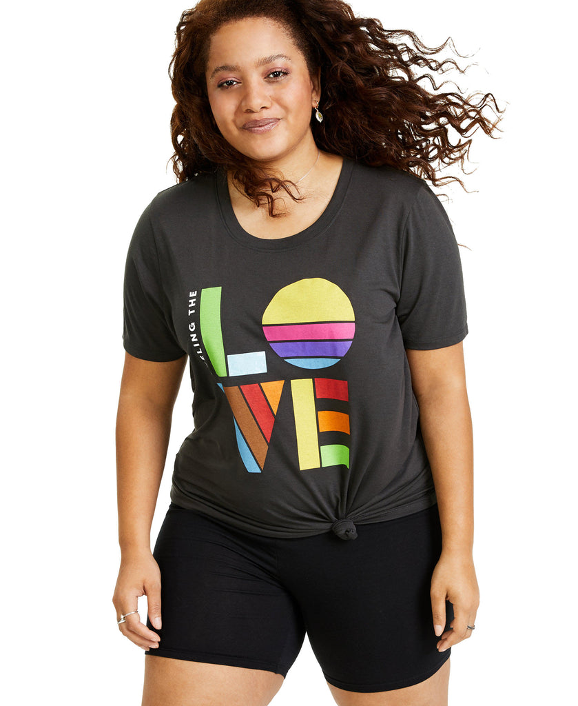 Mighty Fine Women Plus Trendy Love Graphic T Shirt