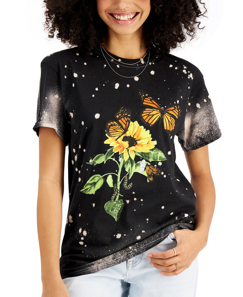 Love Tribe Juniors Cotton Butterfly Print T Shirt