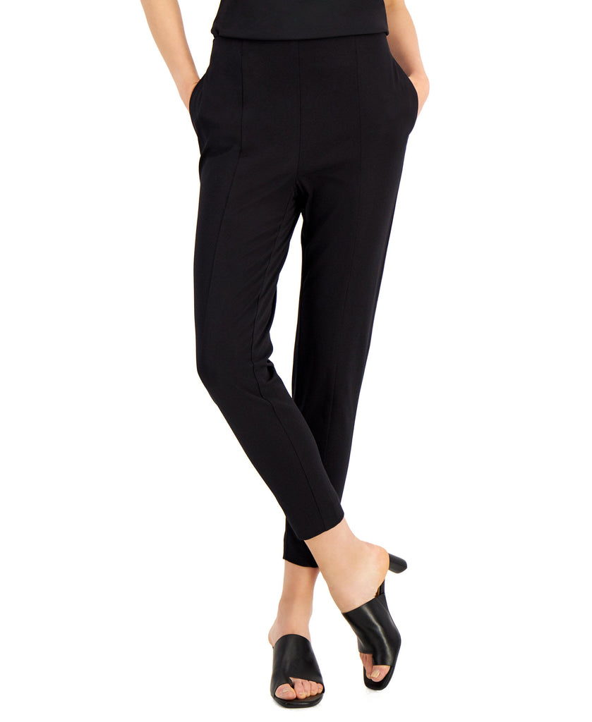 Alfani Women Seamed Straight Pants Deep Black