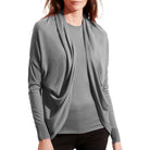 Lauren Ralph Lauren Women Silk Blend Cardigan Concrete Heather