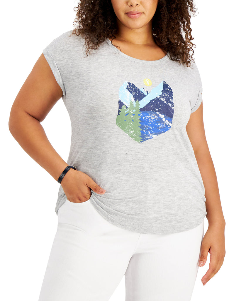 Style & Co Women Plus Great Outdoors Graphic T Shirt Great Outdoors