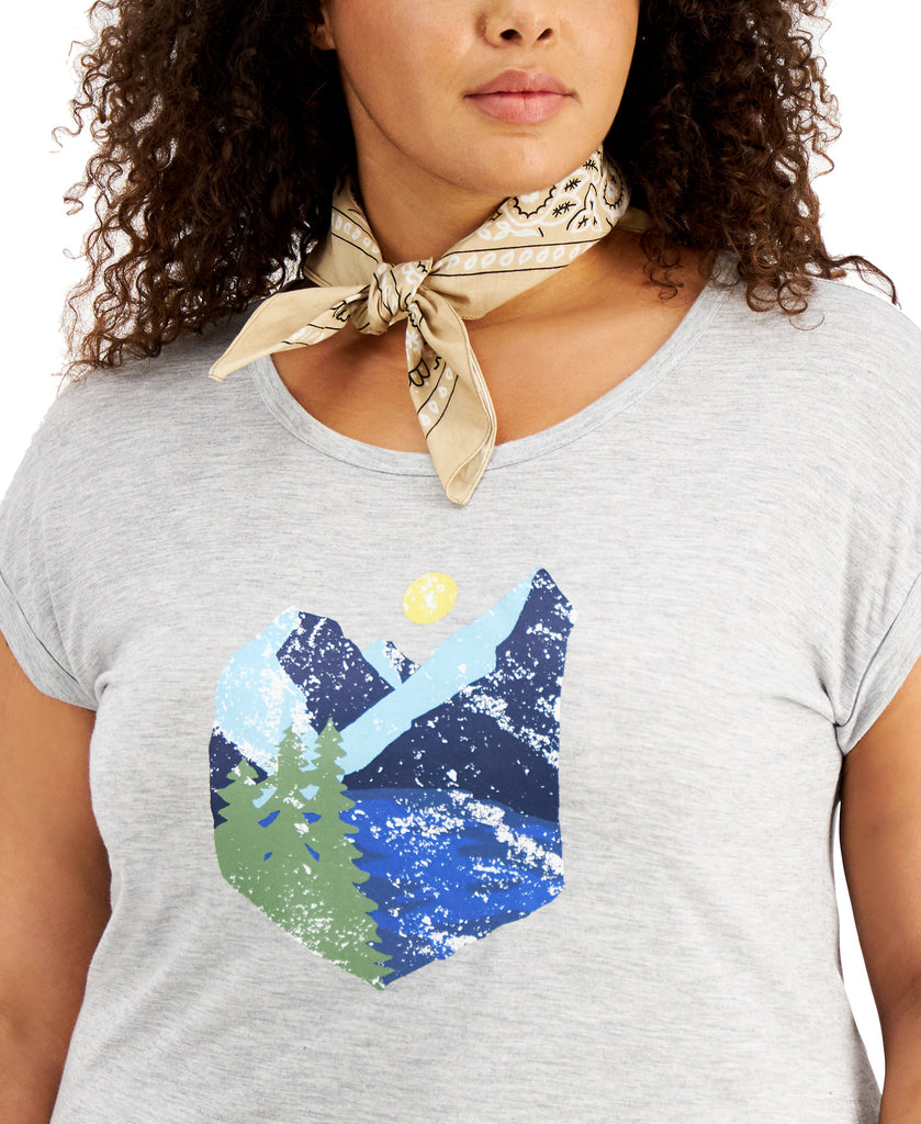 Style & Co Women Plus Great Outdoors Graphic T Shirt