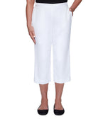 Alfred Dunner Women Plus Anchors Away Heat Cuff Capri White