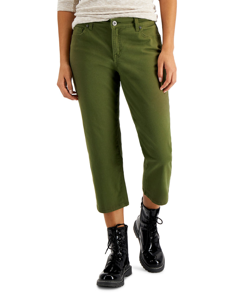 Style & Co Women Curvy Capri Jeans Winter Moss