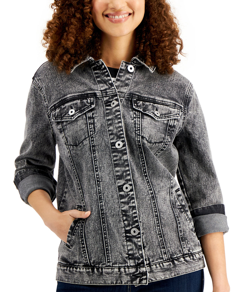 Style & Co Women Denim Trucker Jacket